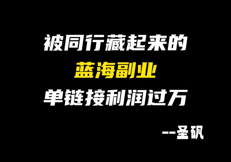 【第28计】被同行藏起来的蓝海副业,单链接利润过万-圣矾-专注闲鱼