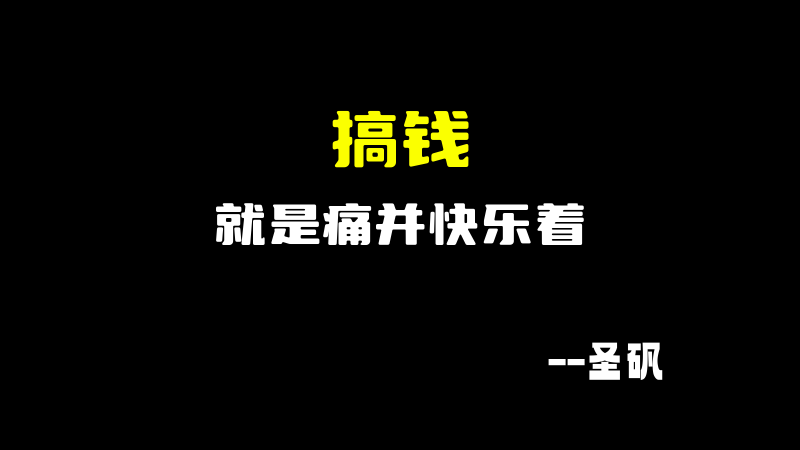 搞钱，就是痛并快乐着！-圣矾-专注闲鱼