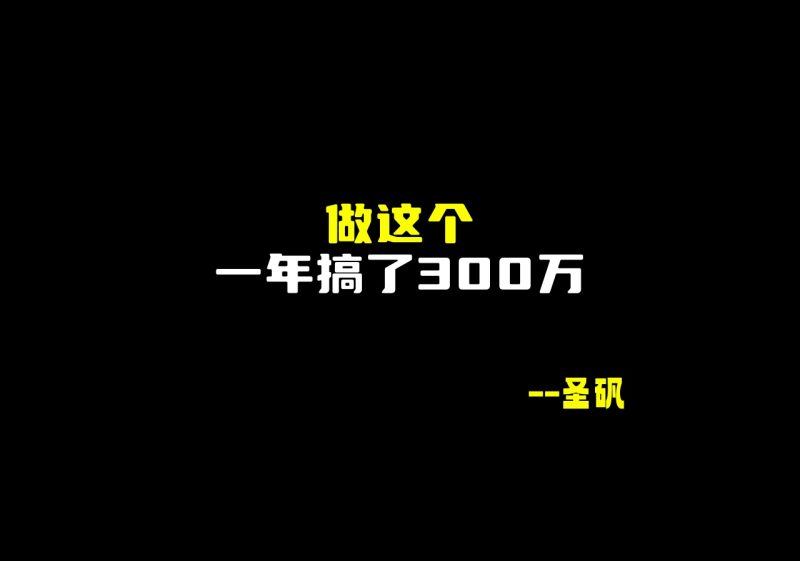 做这个,一年搞了300万-圣矾-专注闲鱼