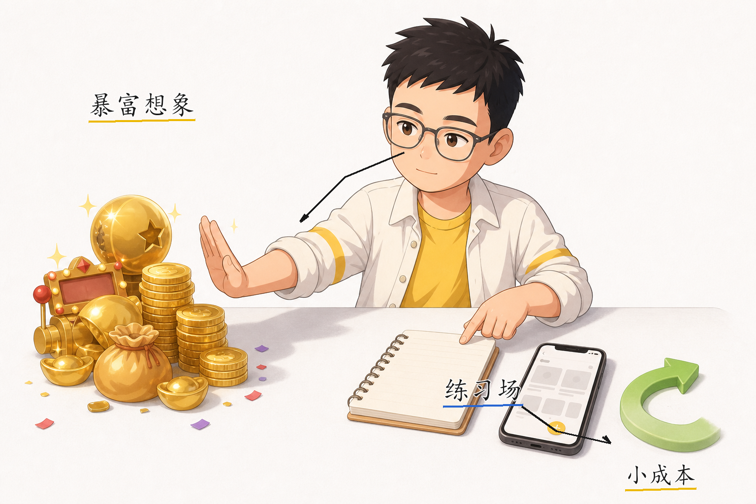 Q版圣矾场景图:推开暴富想象,选择小成本练习场