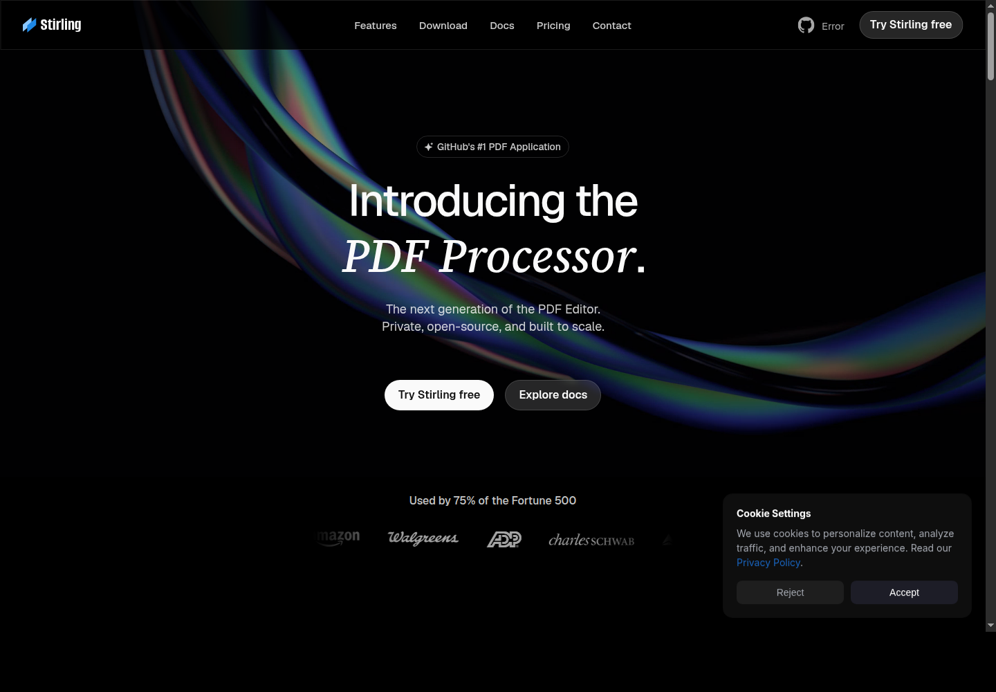 Stirling PDF官网截图